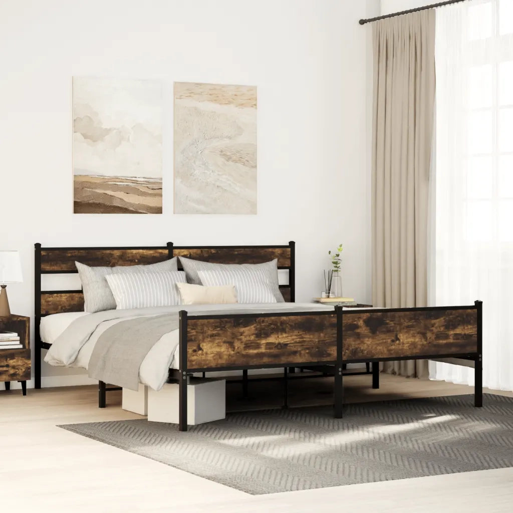 Giroletto senza Materaso in Metallo Rovere Fumo 193x203 cm 3308493