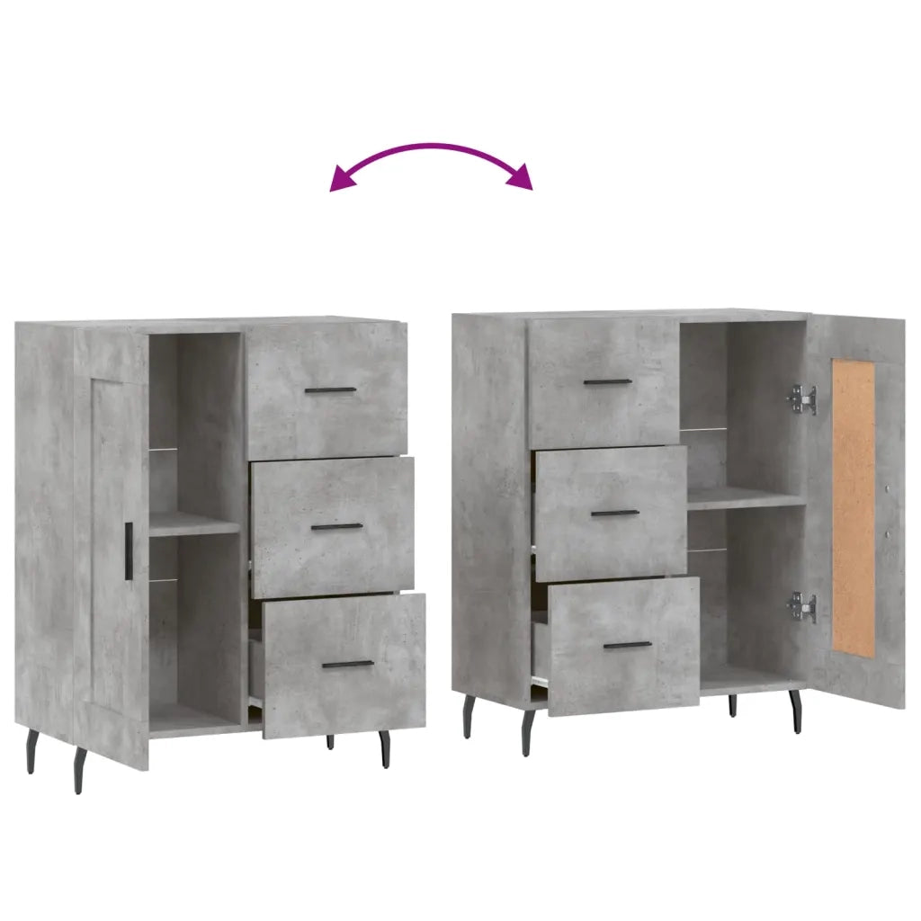 Credenza | Madia | Buffet da pranzo | Armadio da pranzo Grigio Cemento 69,5x34x90 cm in Legno Multistrato