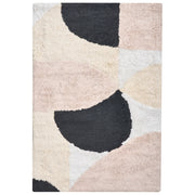 Tappetino da bagno moderno in cotone rettangolare 60 x 90 cm Motivo geometrico Accessori da bagno Beige