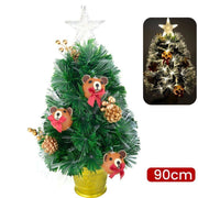 Trade Shop - Albero Di Natale Mini 90 Cm Con Decori Palline Orsetto E Luci Incluse Pigne -