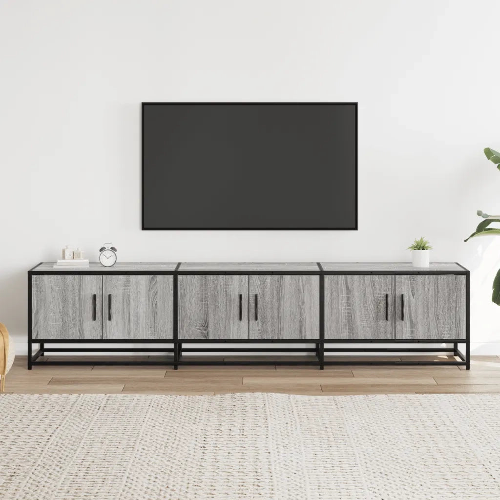Mobile Porta TV Grigio Sonoma 180x35x41 cm in Truciolato 3300788