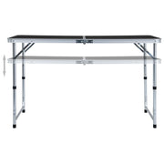 Tavolo da Campeggio Pieghevole in Alluminio Grigio 120x60 cm CFW4351416