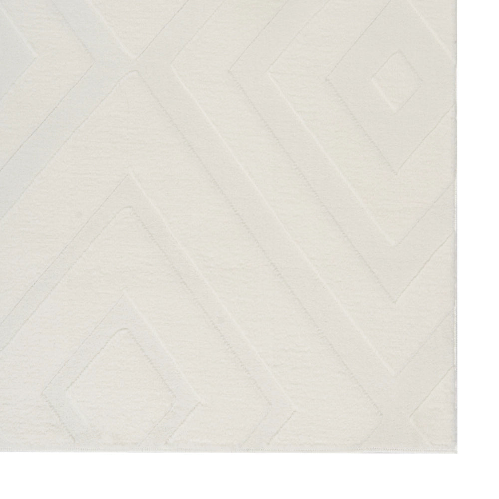Tappeto in tessuto bianco sporco 160 x 230 cm jacquard forma rettangolare tappeto decorativo