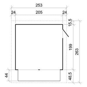 Chiosco in legno da giardino - 253x263 cm/4 m2 - TIMBELA M149