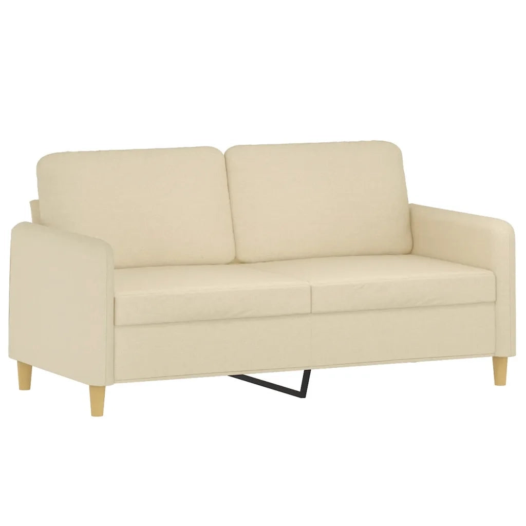 Set Divani 2 pz con Cuscini Crema in Tessuto 3202104