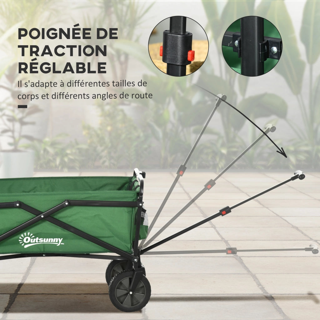 Carrello Trasporto Pieghevole ¨C zephmum ¨C Verde Scuro 83x50x99 cm