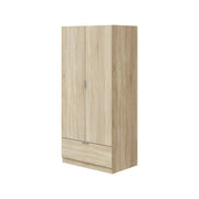 Armadio Camera da Letto Budoia, Guardaroba 2 Ante Appendiabiti, 51x170h cm Marrone Rovere
