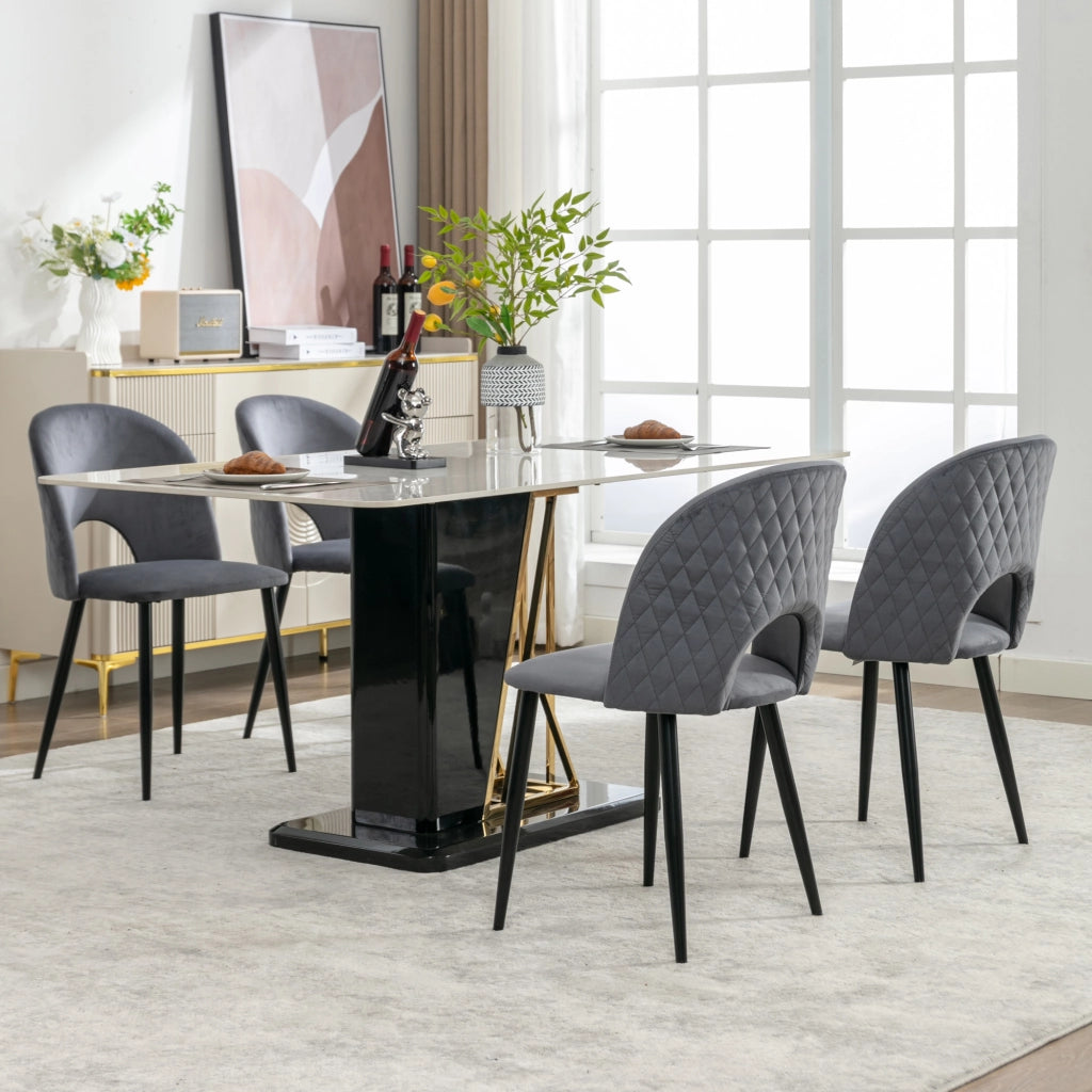 SEDIA Poltrona con schienale 47x44x84 cm velluto grigio