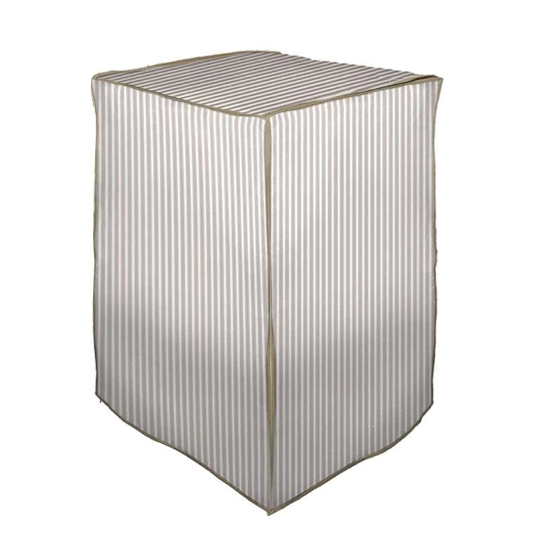 COPRILAVATRICE IN TESSUTO CON CHIUSURA ZIP, CON FANTASIA A RIGHE MARRONE, DIMENSIONI 65X55X85CM