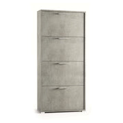 Mobile Portascarpe Adeindein, Scarpiera 24 Paia Made in Italy, 67x28x147h cm Grigio Cemento