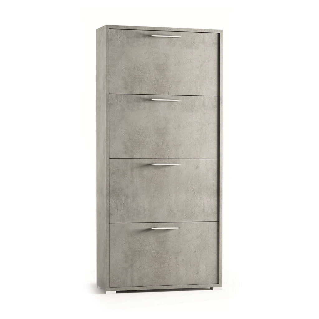Mobile Portascarpe Adeindein, Scarpiera 24 Paia Made in Italy, 67x28x147h cm Grigio Cemento
