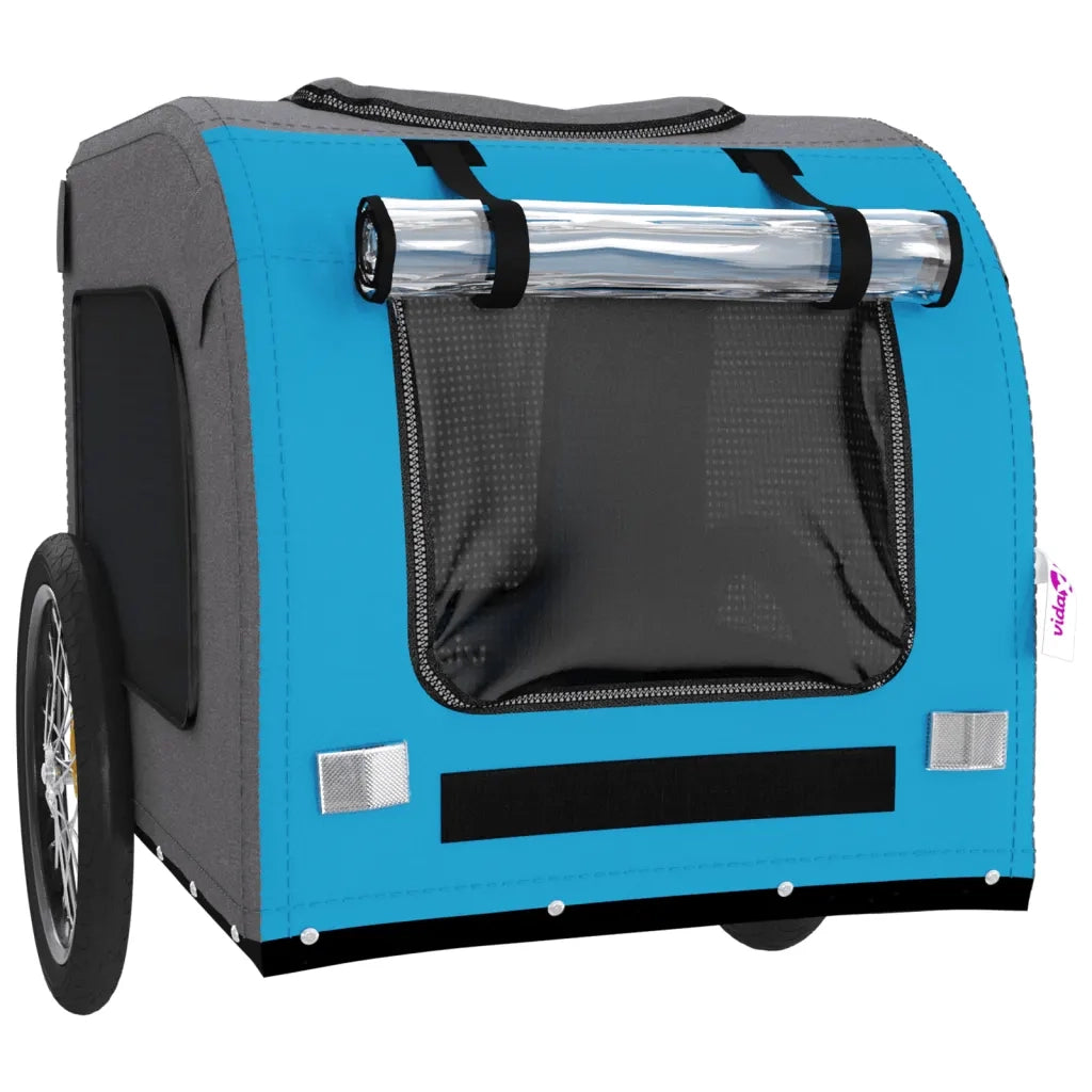 Rimorchio da Bici per Animali Blu e Grigio Oxford e Ferro CFW4426704