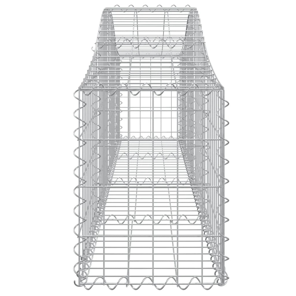 Cestini gabbioni recinzione a gabbia muro di contenimento ad arco 1 set da 2 200 x 30 x 40/60 cm ferro zincato argento 02_0040522