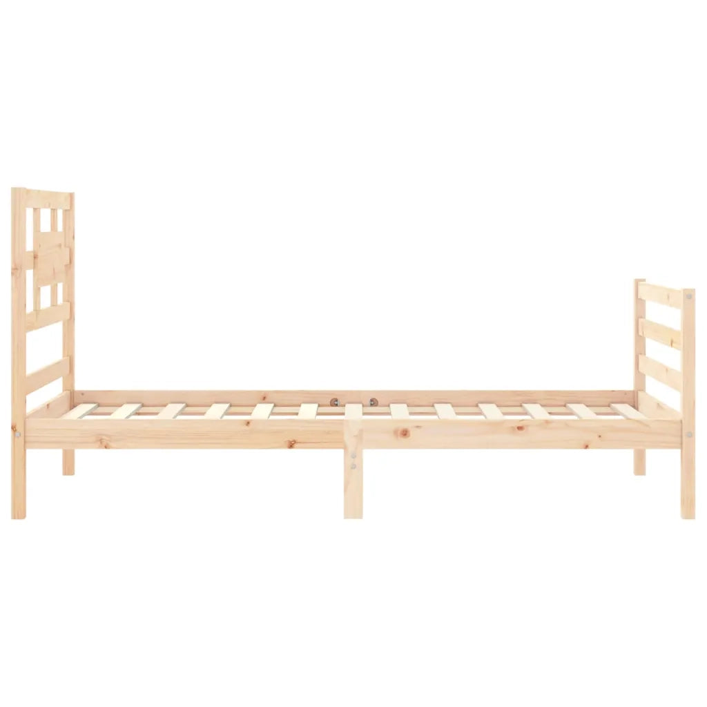 Giroletto con Testiera-Struttura Letto con testiera 90x200 cm in Legno Massello 535457