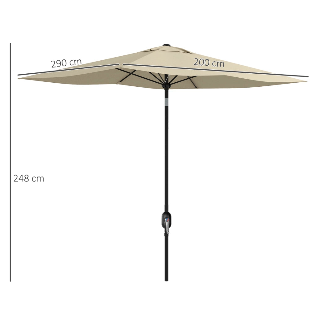 Parasole rettangolare inclinabile 2x3 m ¨C zephmum ¨C crema