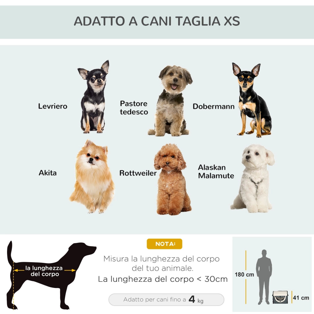 Trasportino per Cani e Gatti Pieghevole 46x36x41 cm  Grigio