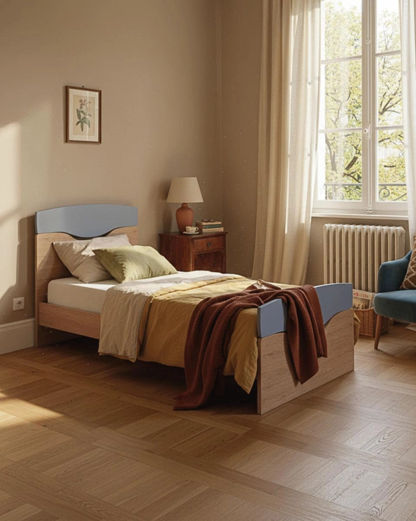 Letto Smile con fascioni e pediera - Letto singolo 87 x 197 - Struttura Virginia e avio - Rete e materasso esclusi_