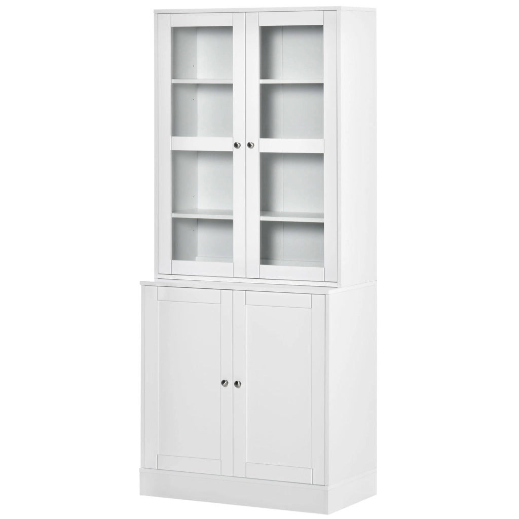 Libreria a muro ¨C Xylo ¨C 2 ripiani, legno bianco, 76x40x178,5 cm