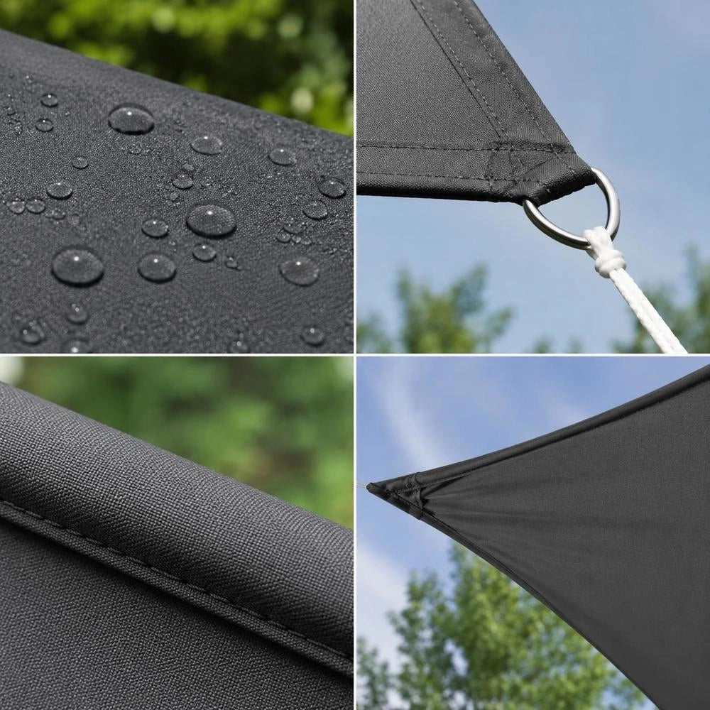Rectangular Sunshade Sail Made Of Oxford Fabric, 4x5 M, Anthracite