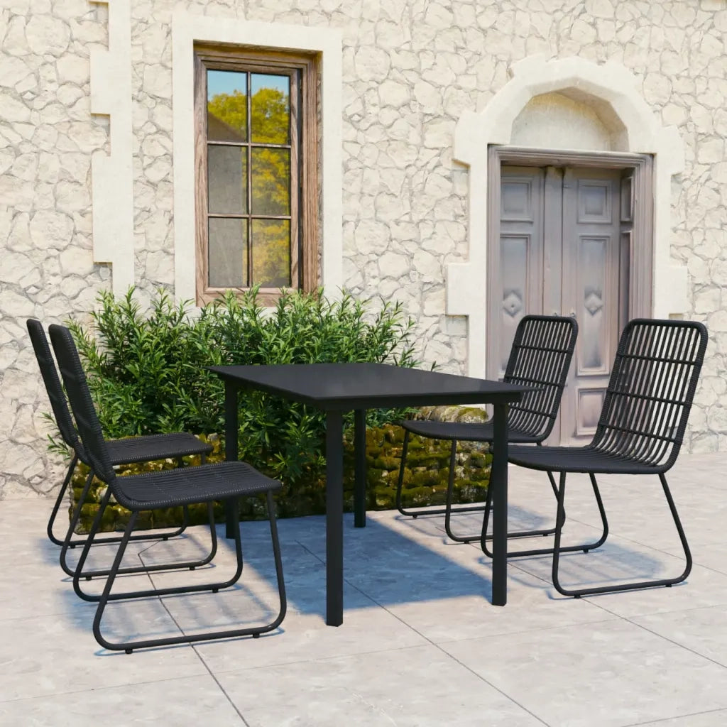 Set da Pranzo da Giardino 5 pz in Polyrattan e Vetro 3060251