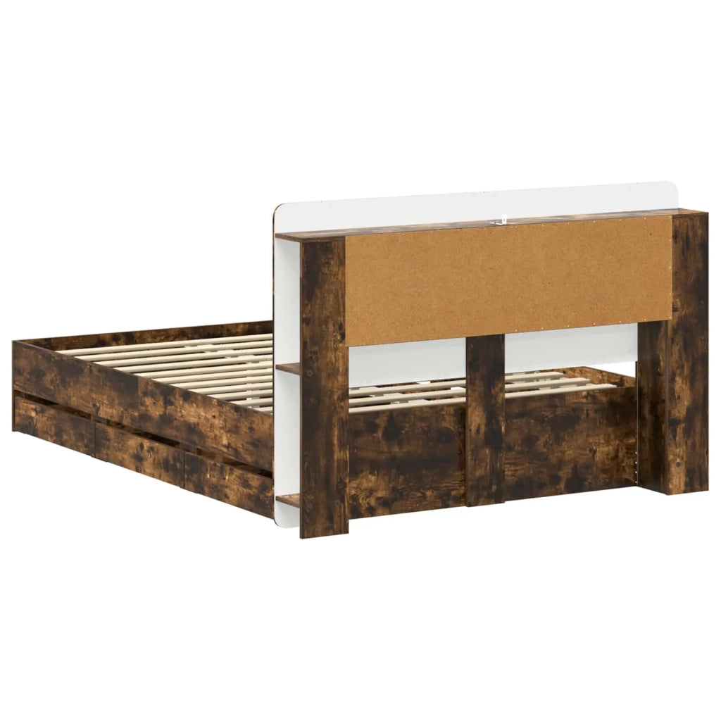 Struttura del letto con stoccaggio e testata Rovere Fumo 3434037