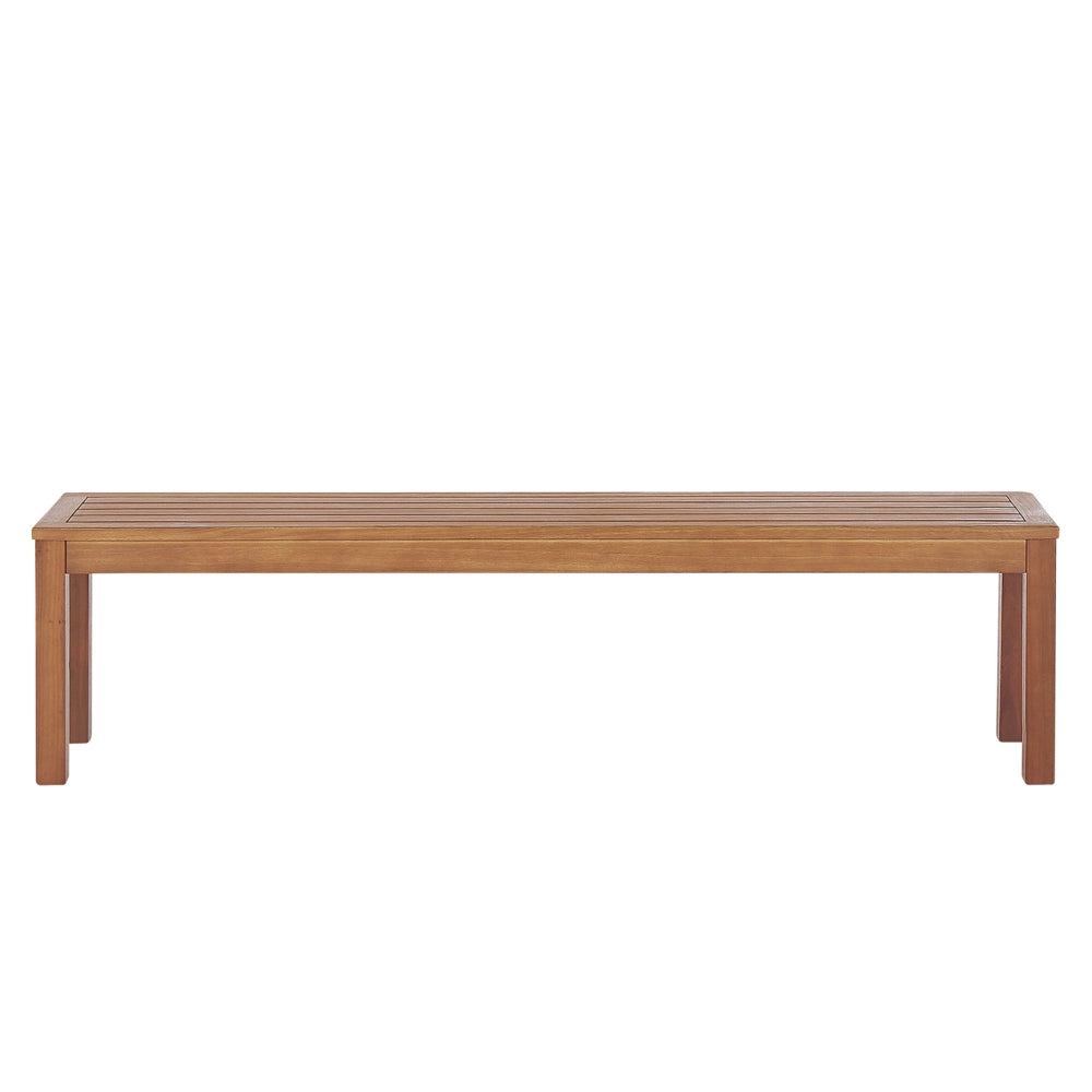 Panchina da Giardino Rustica in Solido Legno di Eucalipto Naturale 170 cm