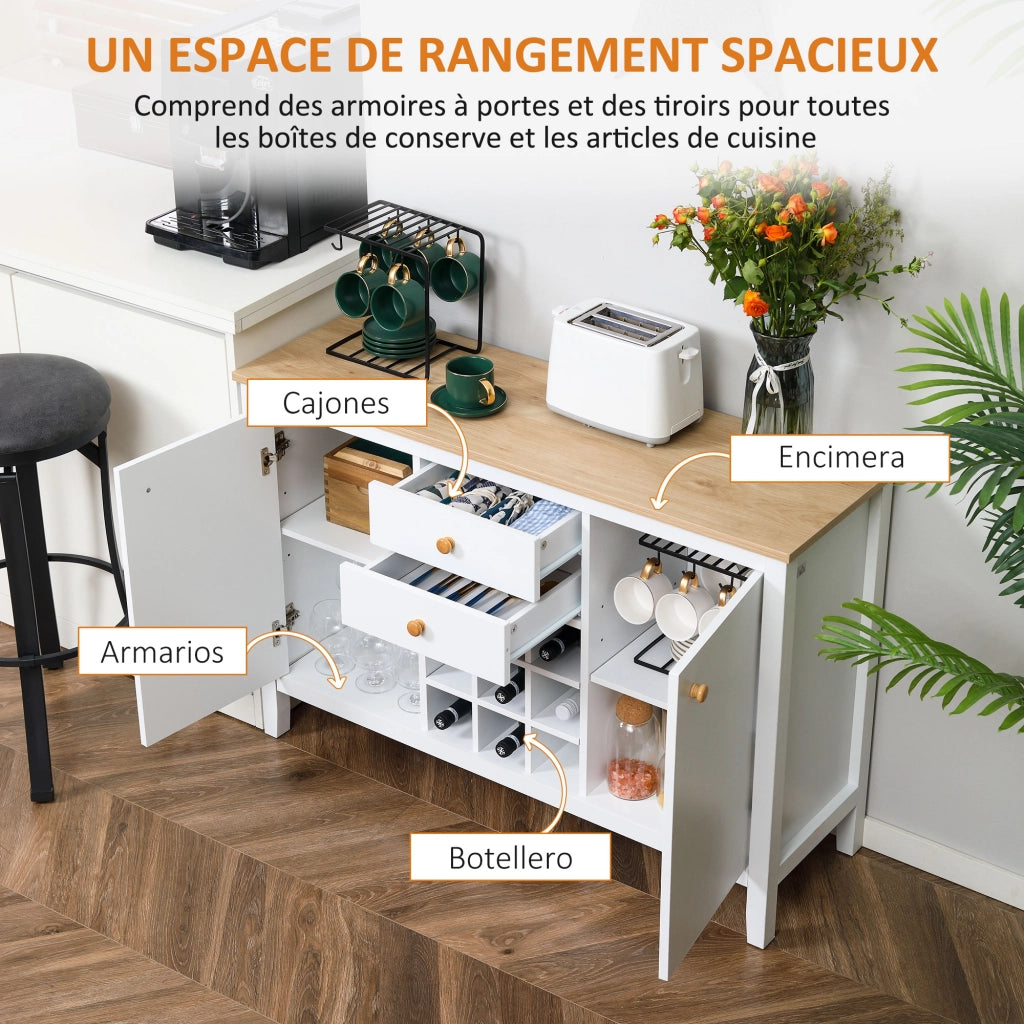 Tavolo da pranzo allungabile ¨C zephmum ¨C 110x35x75 cm Bianco