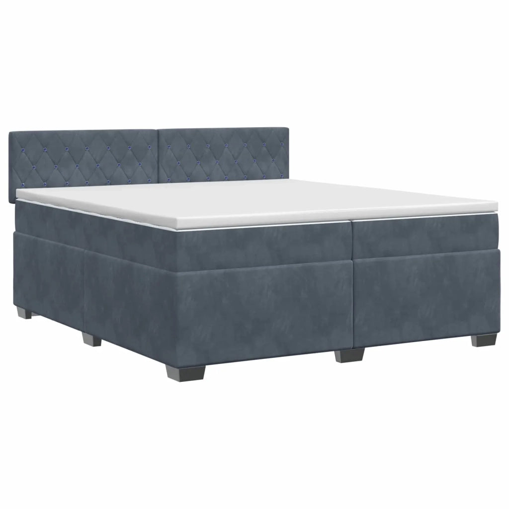 Letto box spring con materasso Grigio Scuro 200 x 200 cm 3450777