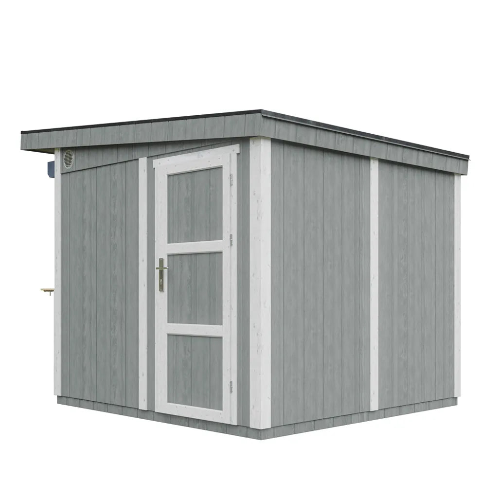 Chiosco esterno PREMIUM - 5,9mq - H240x248x305 cm - Costruzione pannello PREMIUM - Timbela M950-CAVERN STEEL