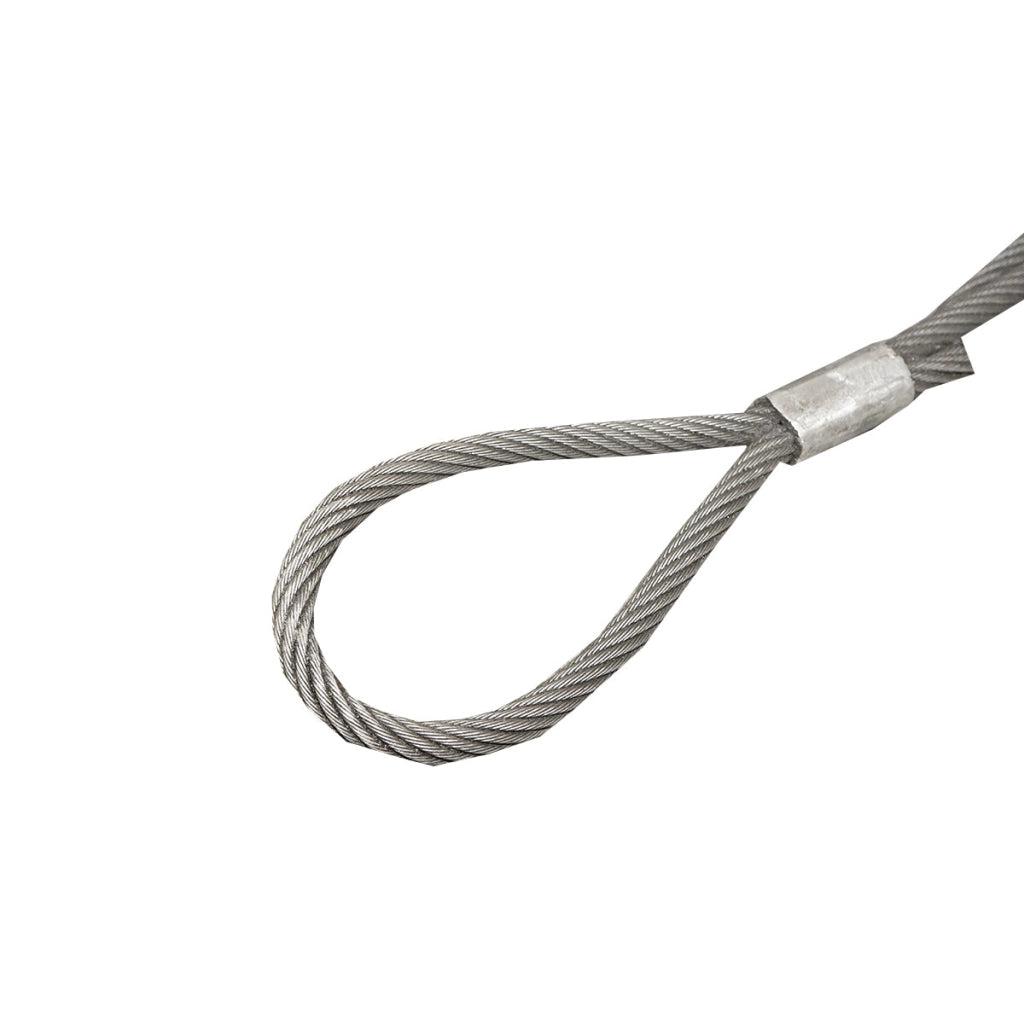 Cavo/fune in acciaio per verricello con spessore di 16 mm e lunghezza di 4 m, gancio e anello per il traino o il sollevamento
