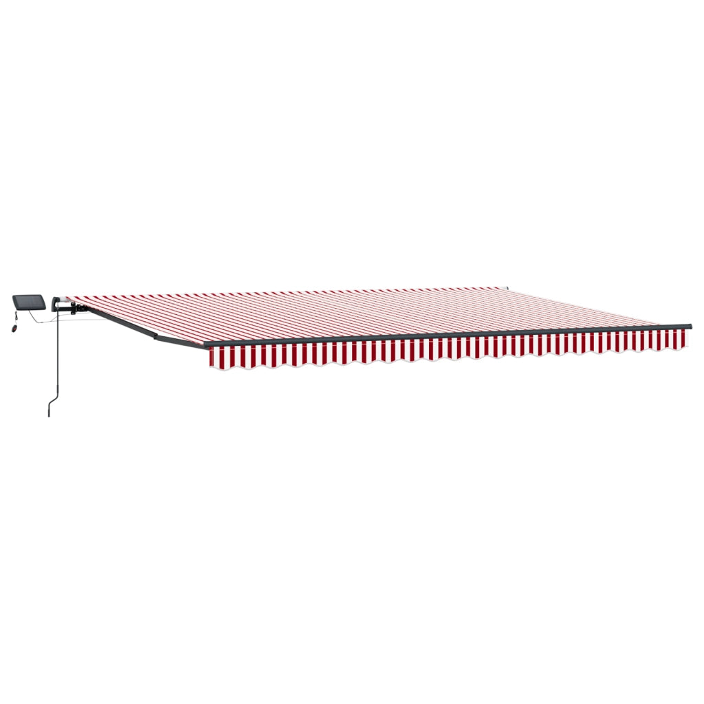 Tenda Retrattile Manuale con LED Strisce Rosse e Bianche 500x350 cm