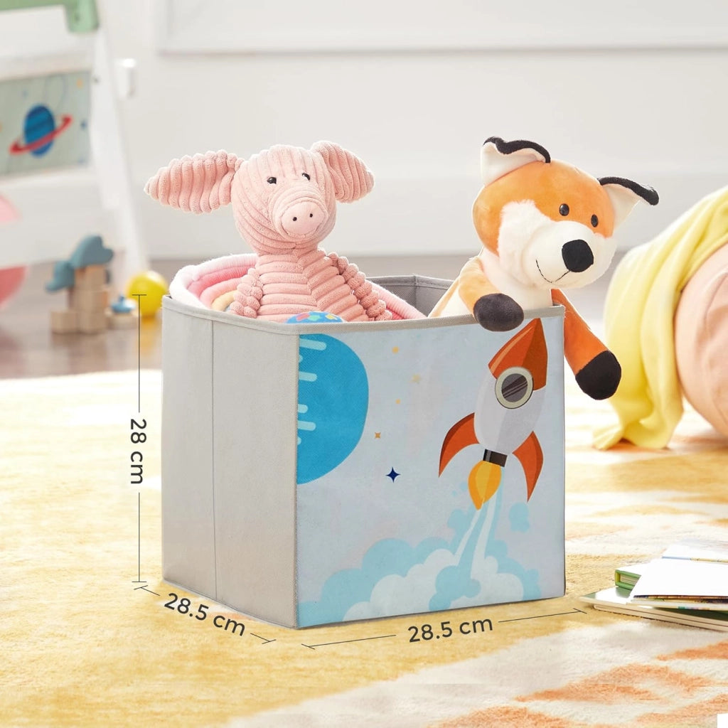 SONGMICS Organizzatore per Giocattoli, Libreria per Bambini, Scaffale Multifunzionale con 2 Scatole Portaoggetti, Alta Capacita, per Camera dei Giochi, Camera da Letto, Soggiorno, Bianco GKR42WT