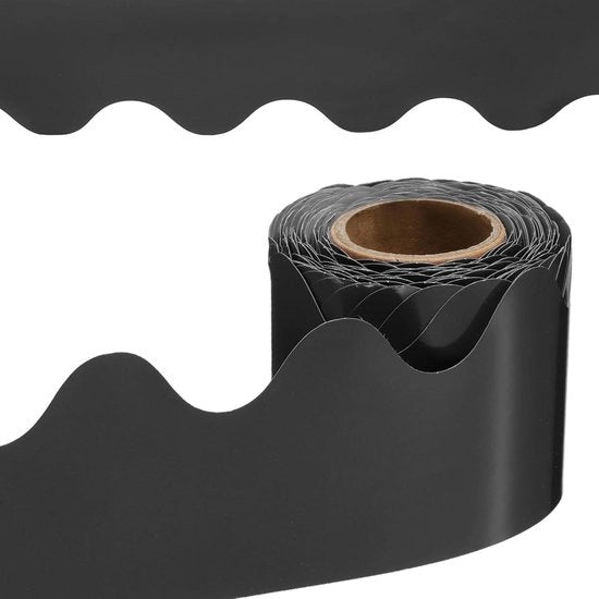 Prikbordrand con bordi scolpiti per decorazione del quadro nero - 41 piedi - nero - decorazione e finitura per classe e ufficio - decorazione per parete - decorazione poster e tappeto