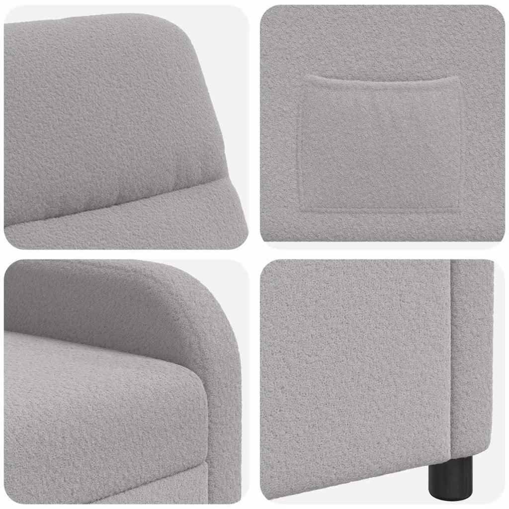Divano Sedia-Poltrona reclinabile Grigio Chiaro Boucl¨¦