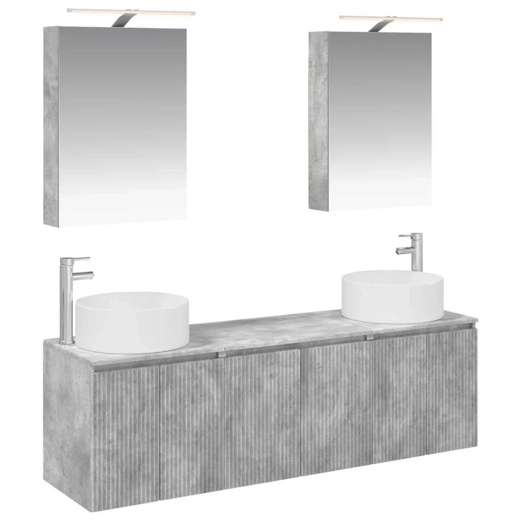 Set di Armadi da Bagno 5 pcs Grigio Cemento 3406554