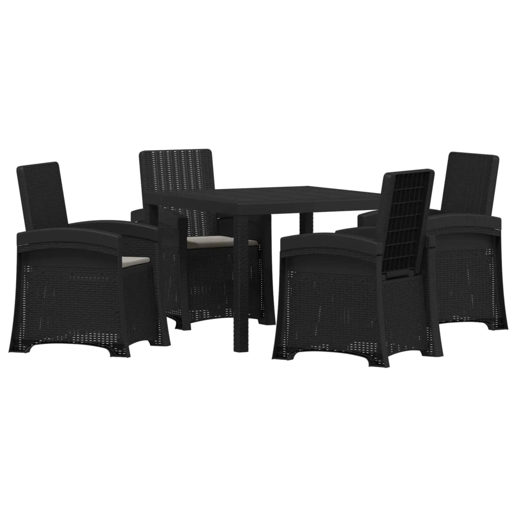 Set da Pranzo per Giardino 5 pz Antracite e Grigio chiaro PP 3430106