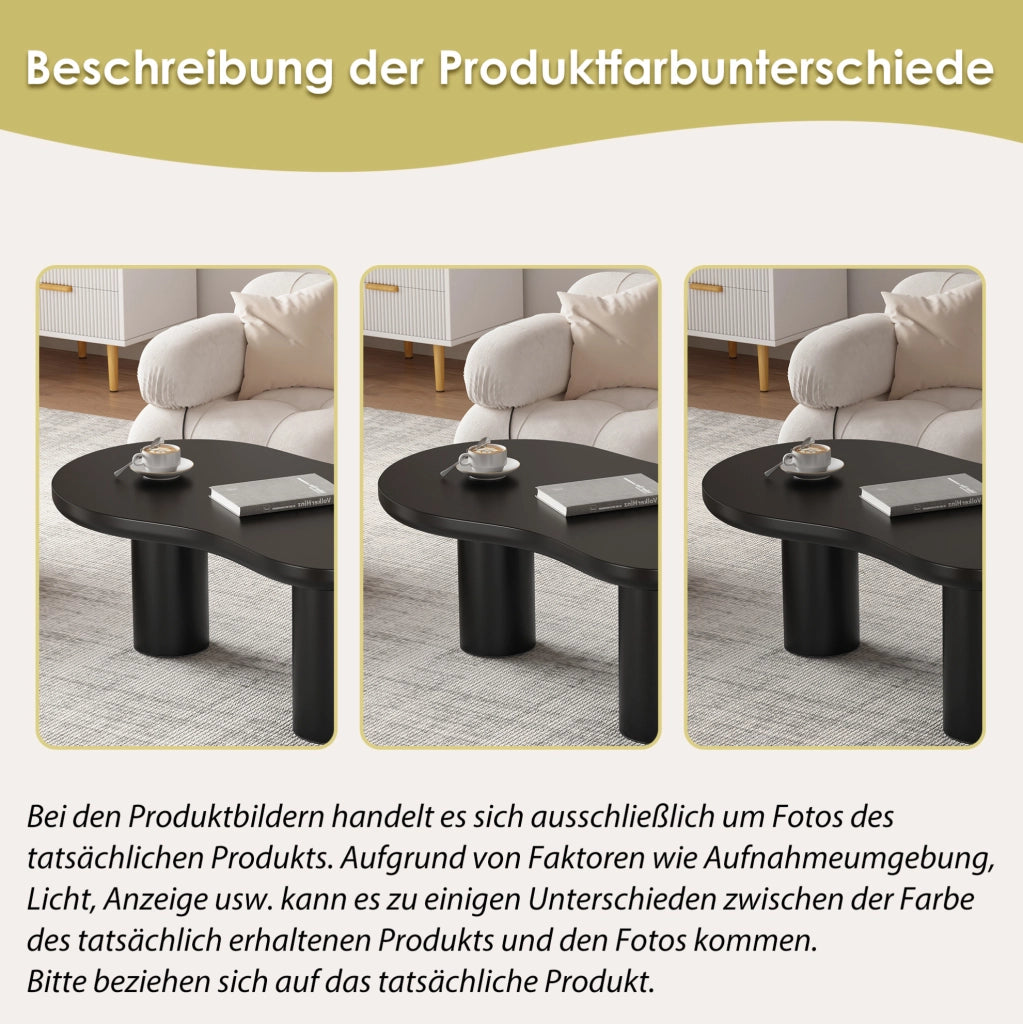 Tavolino da caffè a forma di nuvola 107x66x40;5 cm; MDF nero