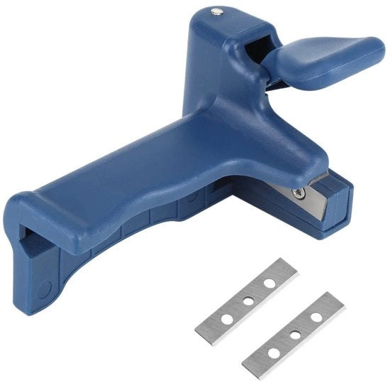 Taglierino Manuale per Cucire Nastro - Trimmer per Angoli - Lavorazione Legno - Trimmer - Blu - 140 x 85 mm - Taglierina per Nastro
