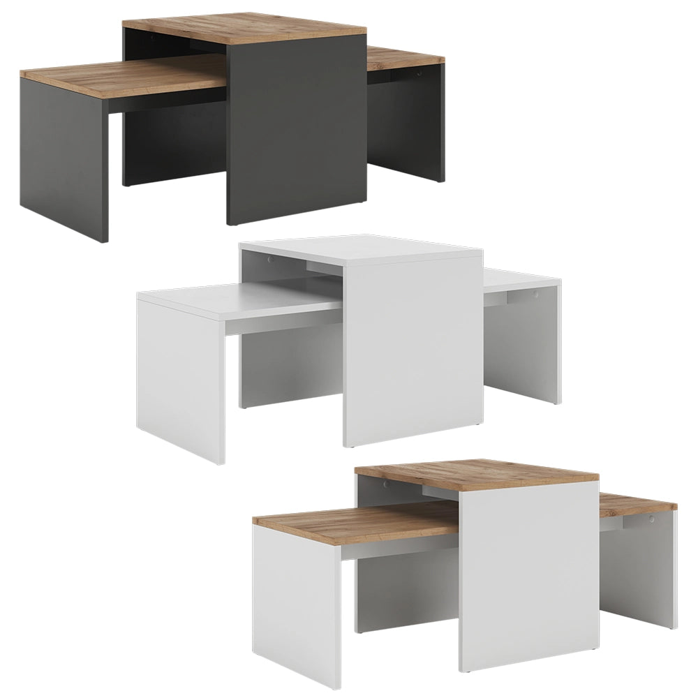 Vicco Set di tavolini Rovere bianco/dorato 100 x 48 cm , 2 parti