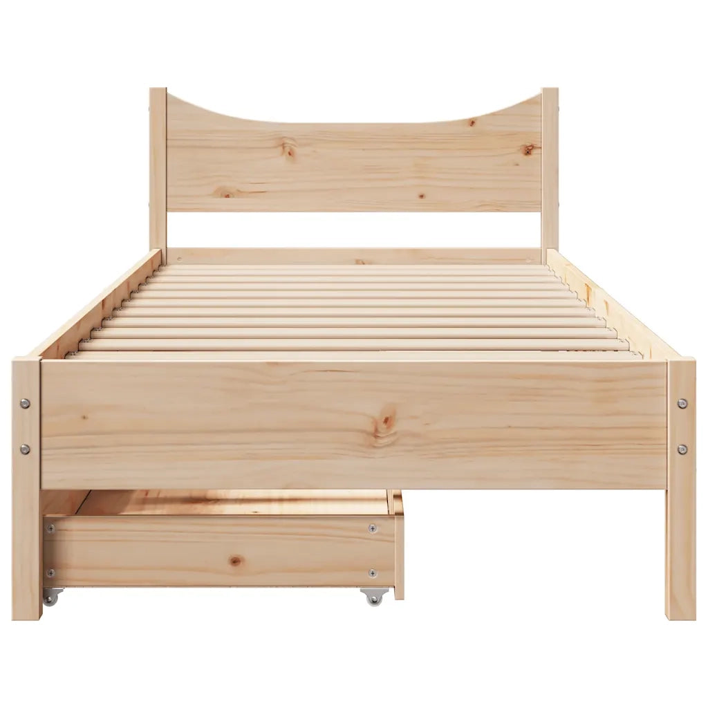 Giroletto con Cassetti 75x190 cm in Legno Massello di Pino