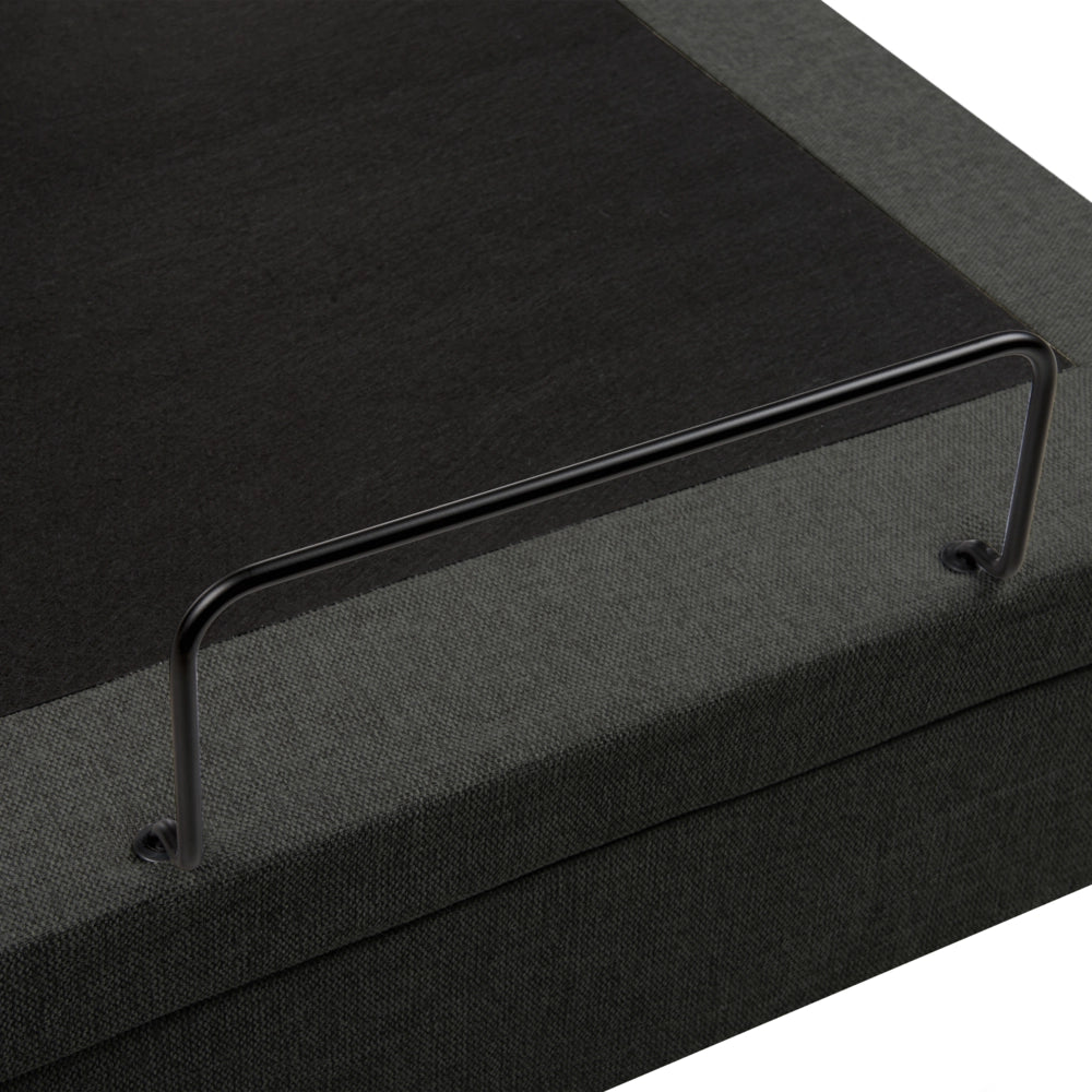Letto elettrico singolo tessuto grigio scuro regolabile con telecomando senza testiera 90x200 cm stile moderno