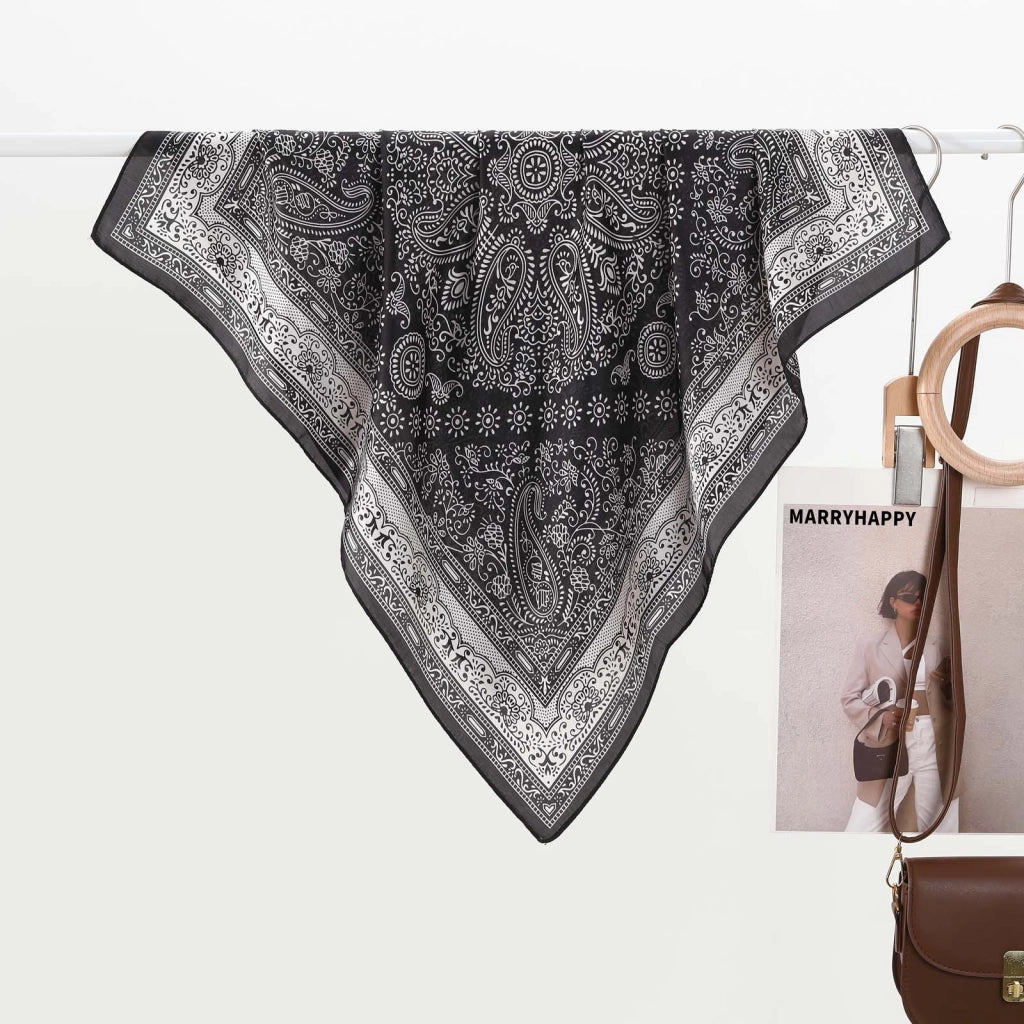 Sciarpa da donna in seta verde stampata, stile coreano, alla moda e versatile, sciarpa/fascia per il collo decorativa.