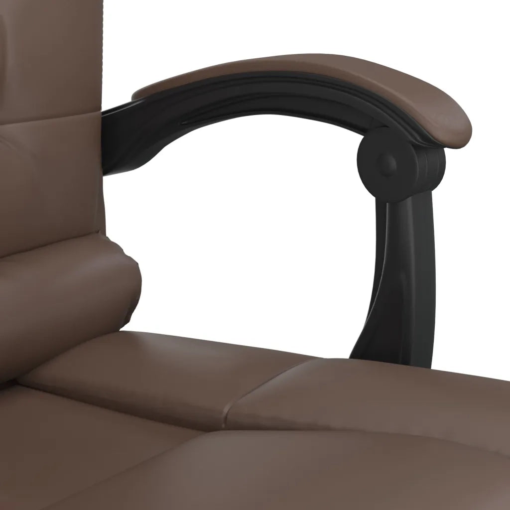 Poltrona da Ufficio Massaggiante | Sedia Relax Reclinabile marrone Similpelle