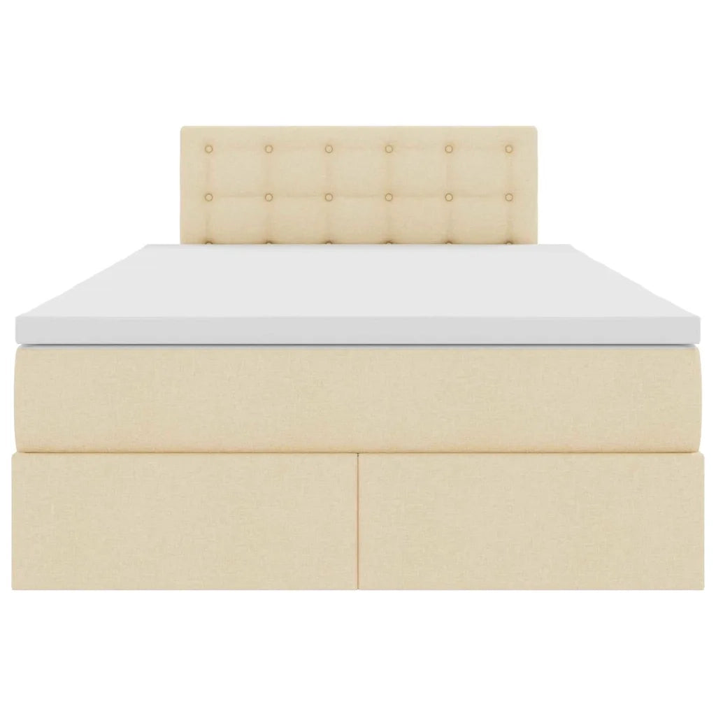 Letto con contenitore LED e materasso Crema 120 x 190 cm