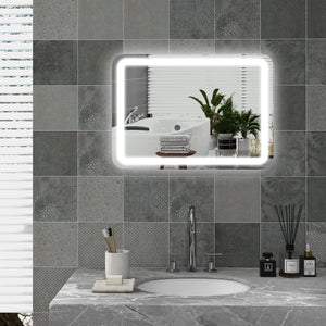 Specchio Bagno con LED a 3 Temperature e Interruttore Touch 70x50 cm Antiappannamento