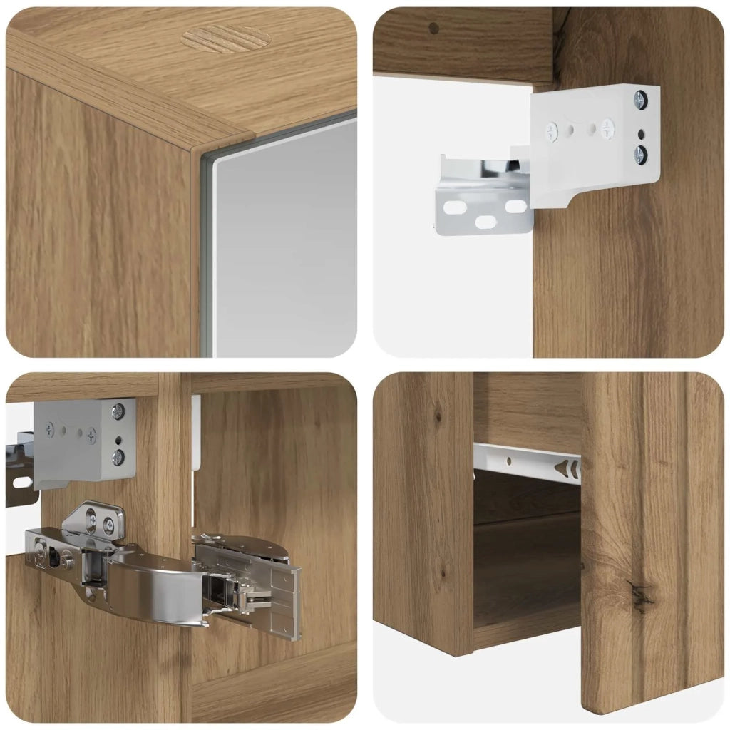 Set di Armadi da Bagno 5 pcs Rovere Artigianale 3406638