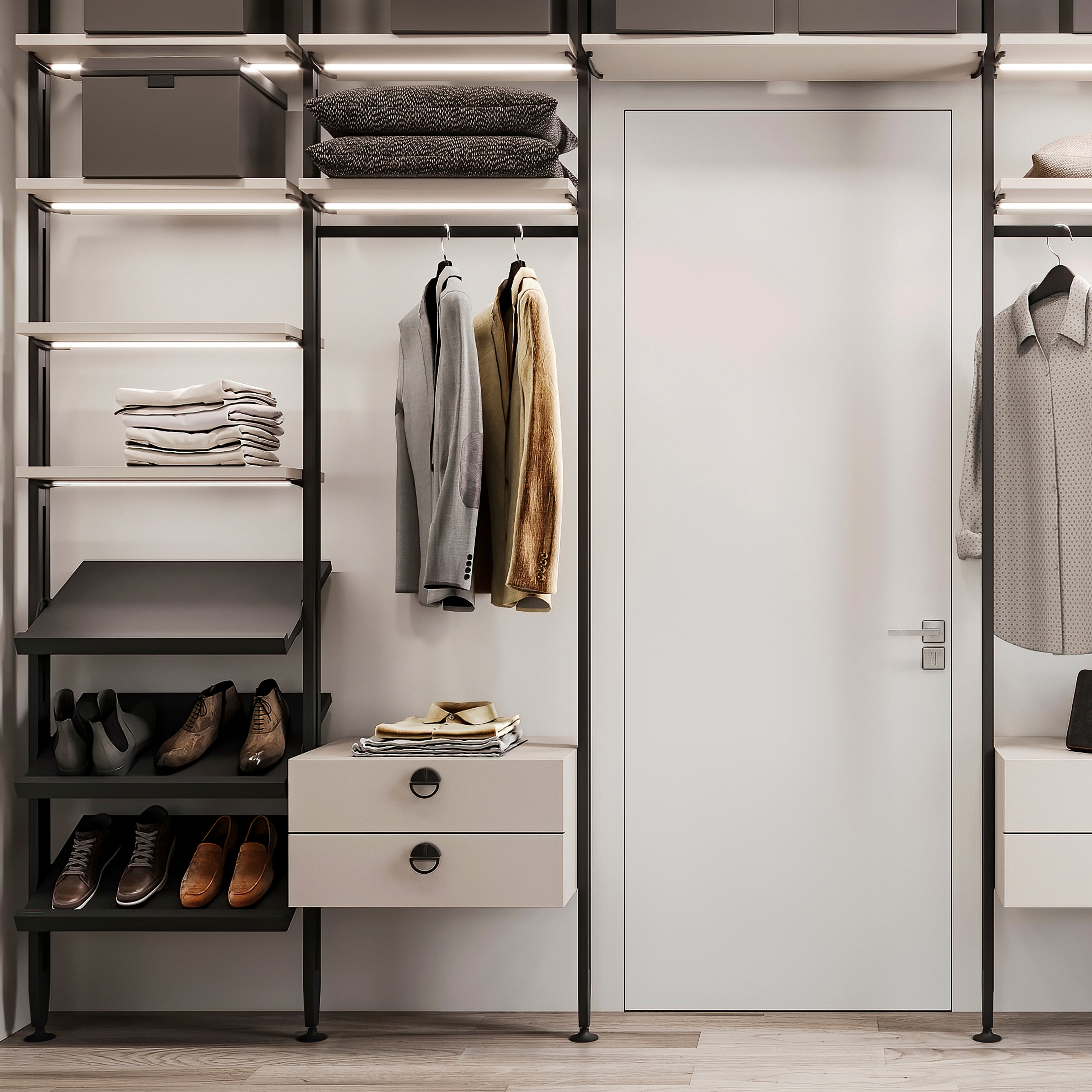 Kit Supporti per Mensole in Legno e Alluminio Emuca Zero Nero