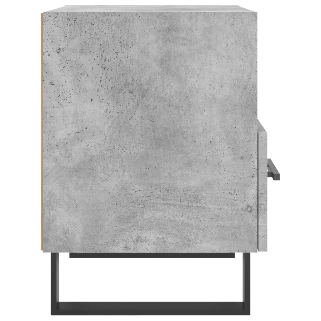 Comodino | Armadio da Notte | Mobiletto da notte Grigio Cemento 40x35x47,5 cm in Legno Multistrato