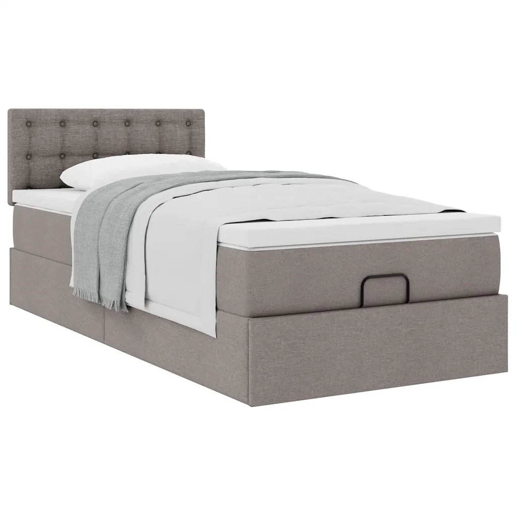 Pouf Letto con Materasso Tortora 90x200 cm in Tessuto 3311598