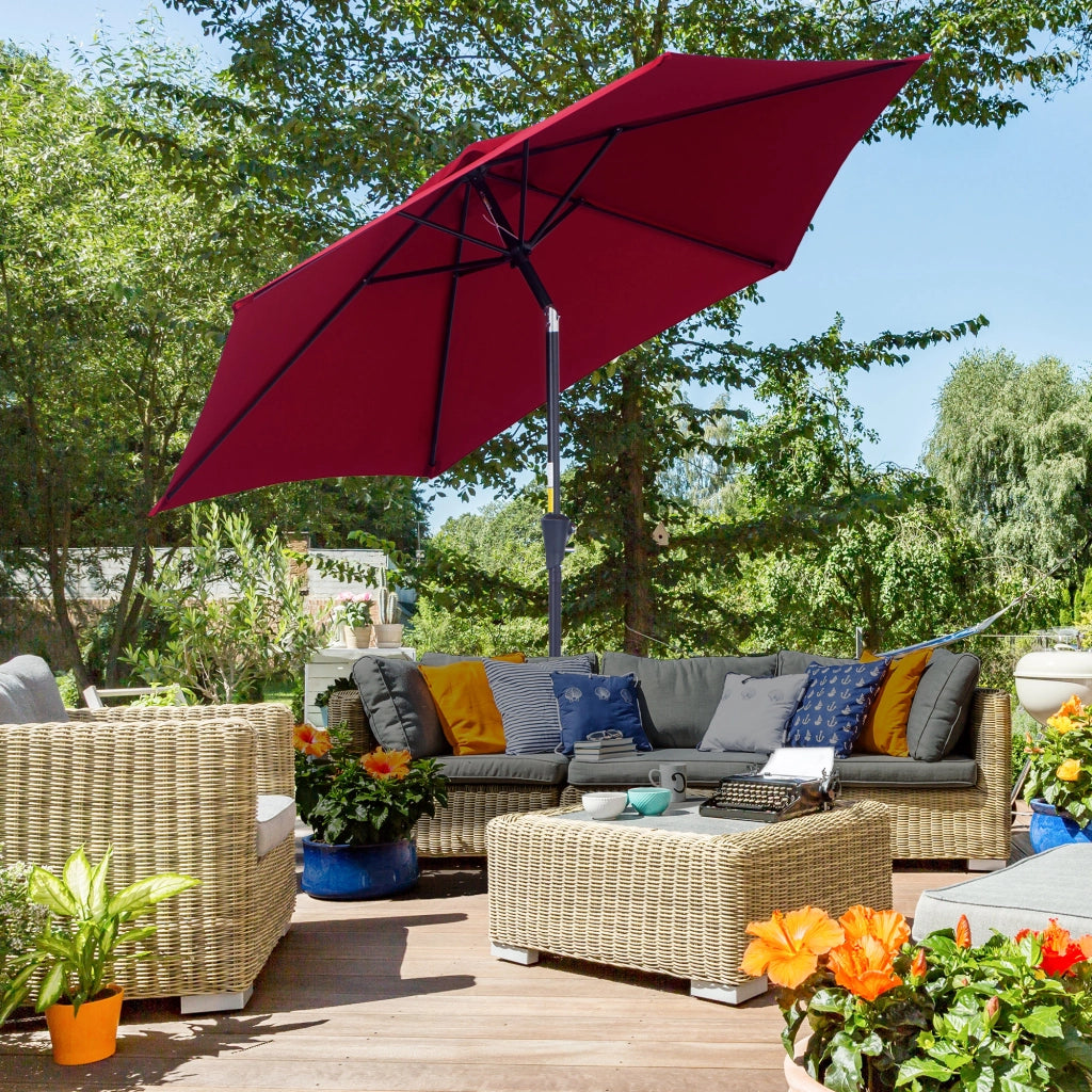 Parasole inclinabile da giardino ¨C zephmum ¨C alluminio rosso ?2,6x2,35m